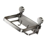 Space Saving Foldable Towel Rack With Suction Cup Mounting Waterproof Storage Shelf Two Layer For Bathroom & Kitchen Portable Washbasin Rack