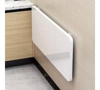 Space-Saving Foldable Wall-Mounted Table 70x50 cm - Sturdy White Drop-Leaf Design with Shelf Perfect for Small Kitchens and Dining Areas Maximize Your Space!