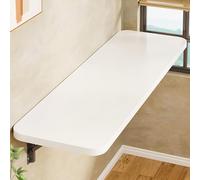 Space-Saving Foldable Wall-Mounted Table - 80x40 cm Drop-Leaf Desk for Kitchen & Dining - Teak Folding Table for Laptops & Workstations (90x30 cm)