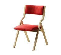 Space-Saving Folding Dining Chair, Solid Wood Construction, Upholstered Seat, No Armrests, Stylish Brown Kitchen Side Chair for Dining Room and Home Use