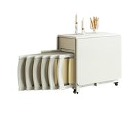 Space Saving Folding Dining Table Set - Extendable Drop Leaf Table with 6 Chairs & Storage Drawer for Home Kitchen Living Room & Restaurant Use