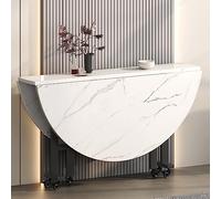 Space-Saving Folding Dining Table with Drop Leaf - Versatile Kitchen Table on Wheels Collapsible for Small Spaces Ideal for Apartments and Dining Rooms