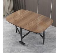 Space-Saving Folding Drop Leaf Dining Table Extendable Wooden Kitchen Table on 6 Wheels Versatile Design 120x70cm (47x28inch) - Ideal for Small Spaces Living Room & Kitchen.