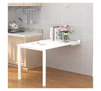 Space Saving Folding Drop Leaf Table Dual Function Kitchen & Dining Bar Table E0 Class White 80x60CM Ideal for Small Spaces Versatile Use and Stylish Design
