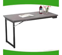 Space-Saving Folding Wall Desk - 47.2"x19.7" Flip-Up Dining Table Mounted Kitchen & Laundry Floating Desk Gray - Ideal for Home Office & Living Room