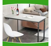 Space-Saving Folding Wall Desk - Flip-Up Mounted Dining Table 47.2x19.7in Floating Desk for Kitchen Laundry Living Room Office & Restaurant (White)