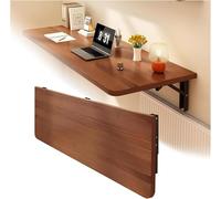 Space Saving Folding Wall Desk Wooden Wall Mounted Table for Laptop & Breakfast Drop Leaf Floating Desk Foldable Wall Table (Brown 120x40cm/47.2x15.7in)
