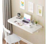 Space Saving Folding Wall Mounted Dining Desk Versatile White Table for Kitchen Sewing Crafting & Bar Use (80x25cm) Slish & Functal Fold Up Design