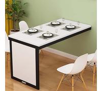 Space-Saving Folding Wall-Mounted Dining Table - Modern Floating Desk for Home Office & Living Room Multi-Functional Computer Desk Compact & Stylish (White 100x50cm)