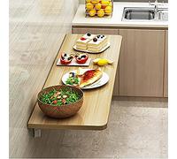 Space-Saving Folding Wall-Mounted Drop-Leaf Dining Table - Sturdy Design for Small Kitchens Versatile Use as a Compact Desk - Multiple
