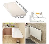 Space-Saving Folding Wall-Mounted Table for Laundry Kitchen Dining Home Office Garage & Basement - Convertible Modern Workbench & Computer Desk Bar Workstation