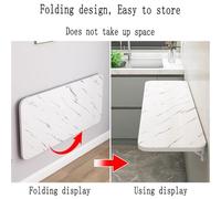 Space-Saving Folding Wall Table 80x40 cm - Teak Color Versatile Wall-Mounted Dining & Writing Desk for Home Office Study Dining Room Compact & Stylish Design