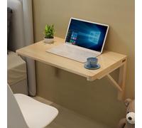 Space Saving Folding Wall Table - Wooden Floating Desk for Kitchen Dining or Study - 100x60cm Compact Computer Table - Versatile and Stylish Home Office Solution
