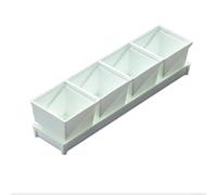 Space Saving For Sill Set for Indoor Gardening, White Plastic Flower Pots with Tray, Breathable Drainage Containers for Balcony Herb and Vegetable Growing(10cm new model)