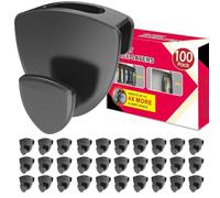 Space Saving Hangers 100Pcs, Upgrade 40Lb(Max) Heavy Duty Hanger Hooks Space Saver for Clothes, Hanger Connector Hooks, Plastic Clothes Hangers for Closet Organizer, Black