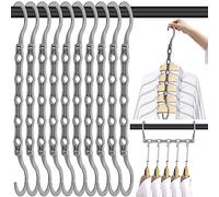 Space Saving Hangers, 10PCS Magic Hangers, 5 Holes Sturdy Plastic Hanger Clothes Organizer, Closet Organizers and Storage, Space Saver Hangers Organization, College Dorm Room Essentials (Gray)