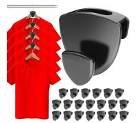 Space Saving Hangers 20Pcs, Upgrade 40Lb(Max) Heavy Duty Hanger Hooks Space Saver for Clothes, Hanger Connector Hooks, Plastic Clothes Hanger for Closet Organizer, Black