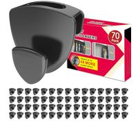 Space Saving Hangers 70Pcs, Upgrade 40Lb(Max) Heavy Duty Hanger Hooks Space Saver for Clothes, Hanger Connector Hooks, Plastic Clothes Hanger for Closet Organizer, Black