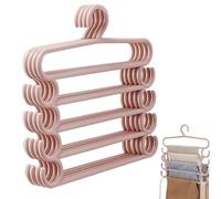 Space Saving Hangers - Multifunctional 5 Tier Closet Organizer, Magic Trouser Rack with Hooks, Portable Non-Slip Jean Hanger | Versatile Scarf Holder For Rangeme