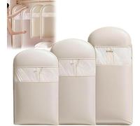 Space Saving Hanging Garment Bag with Self Compression Zipper, Dust Cover Clothes Bags for Down Coat, Winter Coat Organizers for Closet Storage