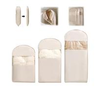 Space Saving Hanging Garment Bag with Self Compression Zipper, Heavy-Duty Vacuum Storage Bags for Clothes, Wardrobe Organizer, Waterproof Compression Bags for Travel, Winter Seasonal Clothing Storage