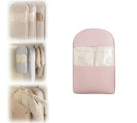 Space Saving Hanging Garment Bag, with Self Compression Zipper, Ultra Space Saving Self Compression Organizers, Dust Cover Clothes Storage Bags for Down Coat, Jacket, Shirt, Suit (Pink, S, 2pcs)