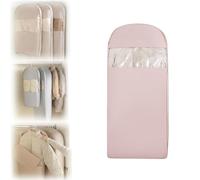 Space Saving Hanging Garment Bag, with Self Compression Zipper, Ultra Space Saving Self Compression Organizers, Dust Cover Clothes Storage Bags for Down Coat, Jacket, Shirt, Suit (Pink, L, 2pcs)