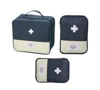Space Saving Health Accessories Holder Group Including Three Different Sized Bags Designs with Strong Oxford Fabric Medicine Bag