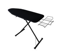 Space-saving Ironing Board, Foldable and Adjustable in Black Steel, Total Black - Large Surface 120 x 45 cm with Support for Iron and Boiler
