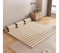 Space-Saving Japanese Folding Bed, Wooden Guest Bed with Rounded Corner Cushions, Perfect for Bedrooms & Living Rooms (53.15x74.8in) - Versatile & Stylish