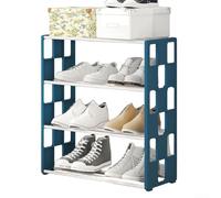 Space Saving Metal Shoe Rack Cabinet with Dust Protection for Organized Shoe Storage in Compact Areas (Blue)