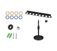 Space Saving Microphone Wall Mount Holder Tray with Desktop Stand for Efficient Work Place Organization Wall Rack