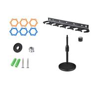 Space Saving Microphone Wall Mount Holder Tray with Desktop Stand for Efficient Work Place Organization Wall Rack