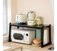 Space-Saving Microwave Oven Storage Rack - Sturdy Overhead Shelf for Easy-Clean Kitchen Maximize Countertop Space & nize Your Cooking Essentials