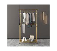 Space-Saving Mobile Garment Rack with Wheels & Shelves 100 cm Coat & Dress Hanger Stylish nizer for Efficient Storage Solutions.