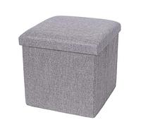 Space-Saving Modern Cotton Cube Storage Ottoman - Gray 30x30x30cm (12x12x12inch) for Living Room Entryway Hallway - Stylish Folding Pouf Container