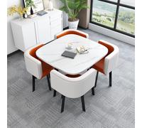 Space Saving Modern Square Dining Table Set with 4 Chairs Perfect for Compact Kitchens and Conference Rooms Stylish and Functional Furniture for Small Spaces