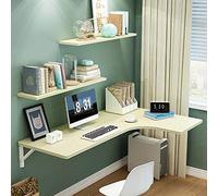 Space-Saving Modern Wall Mounted Folding Desk Convertible Floating Table for Home Office Easy Install Max Load 110lbs 5 Colors Available (Maple 110x60x40cm)
