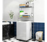 Space-Saving Multifunctional Metal Washing Machine Shelf - Ideal Storage Rack for Laundry Room, Bathroom & Balcony Organizer, Perfect for Washer & Toilet Use