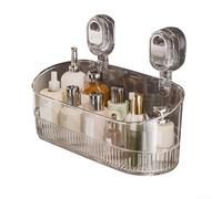 Space Saving NoDrill Suction Storage Box for Bathroom and Kitchen, PET Material Organizer with Drainage, Suitable for Smooth Surfaces (transparent)