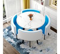 Space-Saving Office Reception Furniture Set - Round Table with 4 Chairs, Easy Assembly for Kitchen, Dining Room, Lounge & Living Room - Modern Design, Versatile Use