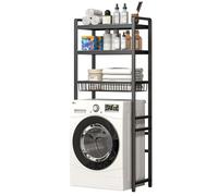 Space-Saving Over Toilet Shelving Unit Sturdy Carbon Steel Bathroom Rack Modern Utility Room Shelf for Washing Machine & Storage Solutions