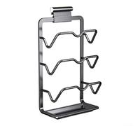 Space Saving Pot Lid Rack, For Kitchen Cabinets, Made Of Wear-Resistant Aluminum Alloy, To Organize Lids And Utensils(black b)