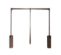 Space-Saving Pull-Down Wardrobe Rails, Soft Reset Design, Heavy-Duty 25kg Load Capacity, Adjustable 510-660mm, Durable Brown Finish, Perfect for Organizing Closets.