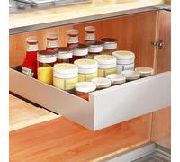Space-Saving Pull-Out Cabinet Drawers - Peel & Stick Slide-Out Shelves for Kitchen, Bathroom & Wardrobe - Black 35x43x9CM, Easy Installation, Organize Your Space!