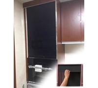 Space-Saving Roll Up Cabinet Door Kit - Tambour Folding Sliding Plastic Roller Doors for Cupboard & Vanity (32x38 inches, 81.3x96.5cm) - Easy Installation