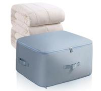 Space Saving Self Compression Organizer, 2024 Upgrade Clothes Storage Organiser for Comforters Compression Duvet Storage Bag (Blue, 52x42x60CM)