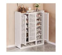 Space-Saving Shoe Cabinet, Large-Capacity Dustproof Storage Cupboard for Hallway, Living Room & Bedroom, Stylish White (88x32x110CM)