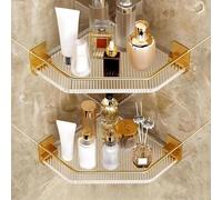 Space Saving Shower Rack, Waterproof Shower Shelf, Shower Storage Rack, Corner Shower Shelf with Drain Holes, No Drill Shower Shelf for Bathroom, Vanity and Kitchen(A,2-layer)