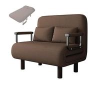 Space Saving Single Sofa Bed with Foam Mattress 5 Position Adjustable Backrest Folding Design Perfect for Living Room & Bedroom (Brown 190 x 65 x 28cm)
